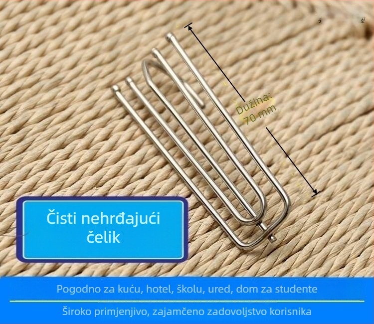 Zavjesni kuk s četiri kandže, nehrđajući čelik, elektroplatni završni sloj, srebrno-bijela