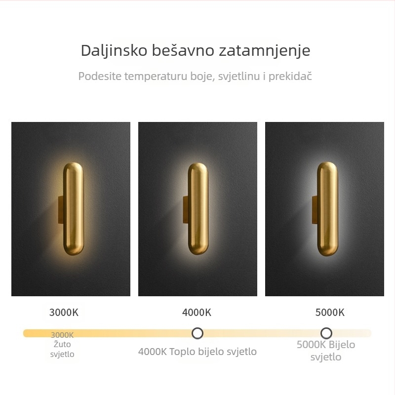 Američki retro zidna svjetiljka za dnevni boravak s dugim LED trakom za stepenice, minimalističko svjetlo za spavaću sobu