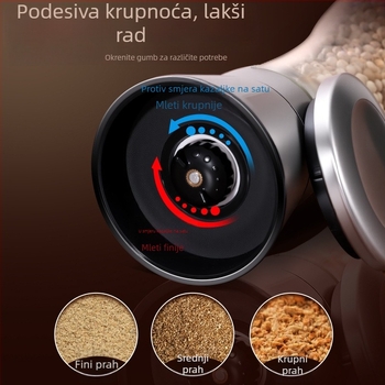 Premium ručni mlin za papar, morsku sol i zrna papra, mlin za crni i bijeli papar, posuda za začine