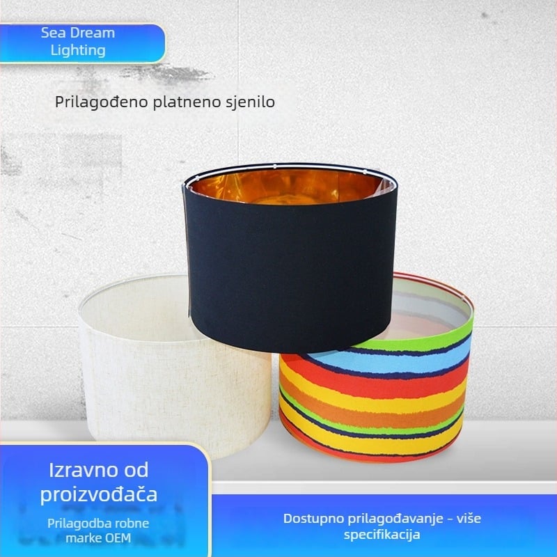 Tekstilni abažur za lampu – vanjski kućište za zidne i stolne lampe, jednostavan kreativni dizajn sa šarenim prugama, KD poklopac i dodaci za svjetlo