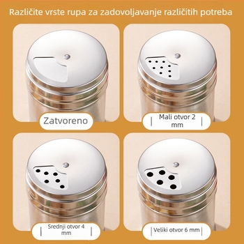 Posuda od nehrđajućeg čelika za začine, kuhinjska okretna posuda za papar i kuminu, za roštilj