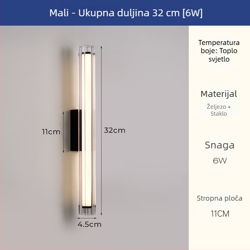Zidna svjetiljka u srednjovjekovnom stilu s dugim trakama, noćna svjetiljka uz krevet, talijanski minimalističko-moderni dizajn, luksuzno zidno svjetlo za dnevni boravak i TV