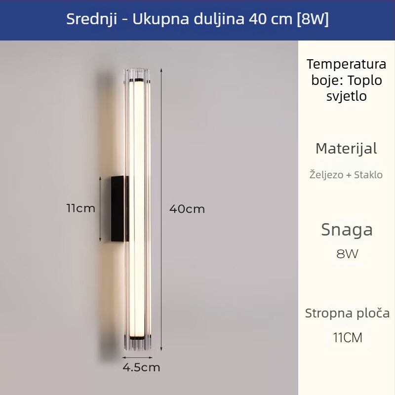 Zidna svjetiljka u srednjovjekovnom stilu s dugim trakama, noćna svjetiljka uz krevet, talijanski minimalističko-moderni dizajn, luksuzno zidno svjetlo za dnevni boravak i TV
