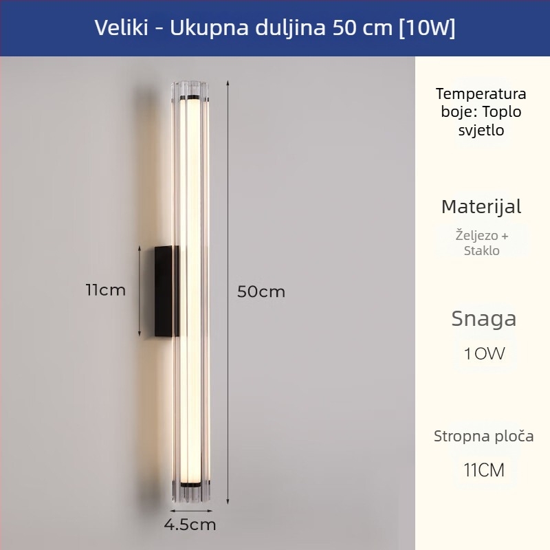 Zidna svjetiljka u srednjovjekovnom stilu s dugim trakama, noćna svjetiljka uz krevet, talijanski minimalističko-moderni dizajn, luksuzno zidno svjetlo za dnevni boravak i TV