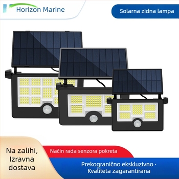 Solarna vanjska vrtna LED svjetiljka sa senzorom, USB punjenje, sklopna zidna svjetiljka