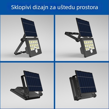 Solarna vanjska vrtna LED svjetiljka sa senzorom, USB punjenje, sklopna zidna svjetiljka