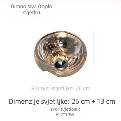 Staklena zidna svjetiljka sa skandinavskim dizajnom i antiknim stilom, Bauhaus valoviti uzorak, pogodna za hodnik i blagovaonu