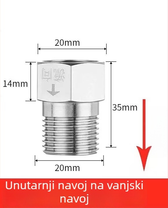 Toaletni provjerni ventil od 304 SS, jednostrani, 1/2" unutarnji navoja, hardverska oprema