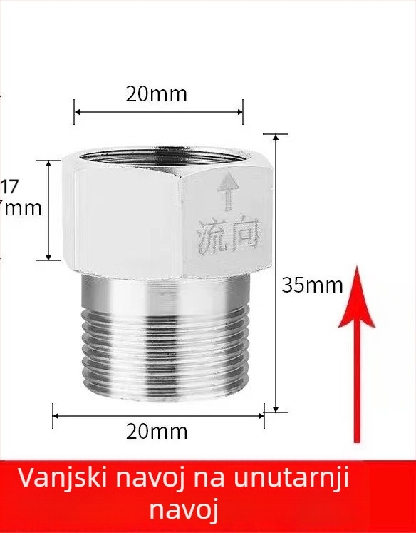Toaletni provjerni ventil od 304 SS, jednostrani, 1/2" unutarnji navoja, hardverska oprema