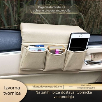 Kožni organizator za prozor automobila s naslonom za ruku, višenamjenska kutija za pohranu, otporna na tlak