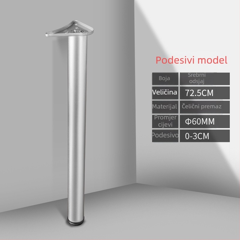 Prilagodljive noge stola od nehrđajućeg čelika, cijev promjera 60 mm, moderan jednostavan dizajn za ured