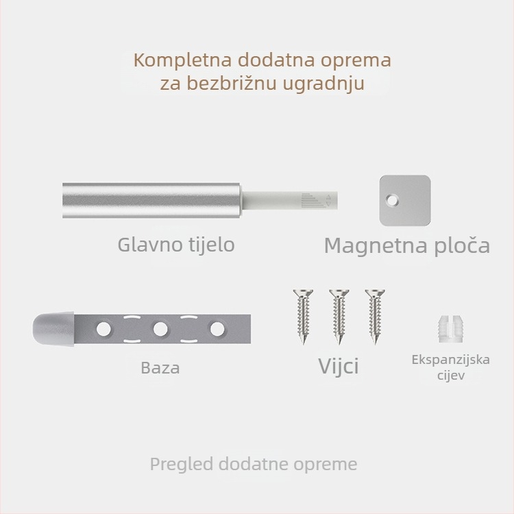 Skriveni mehanizam za vrata ormarića od aluminijske legure sa magnetskim potiskom