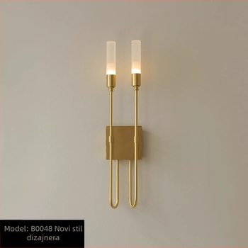 Zidna svjetiljka s dvije glave – postmoderni moderni minimalistički LED metalni okvir s akrilnim sjenilom