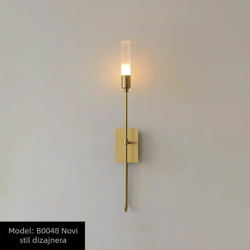 Zidna svjetiljka s dvije glave – postmoderni moderni minimalistički LED metalni okvir s akrilnim sjenilom