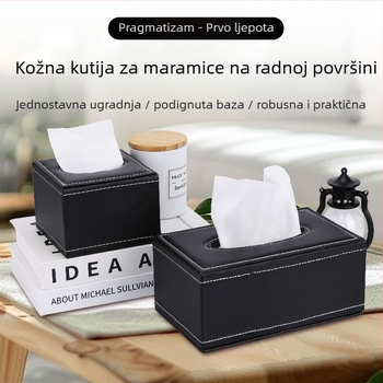 Kožna kutija za maramice s ladicom za auto, dom i ured – lagani luksuz