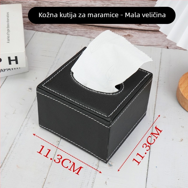 Kožna kutija za maramice s ladicom za auto, dom i ured – lagani luksuz