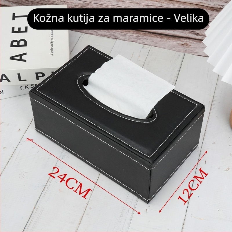 Kožna kutija za maramice s ladicom za auto, dom i ured – lagani luksuz