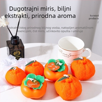 Ružna narančasta mirisna svijeća, ručno izrađena, oblik voća