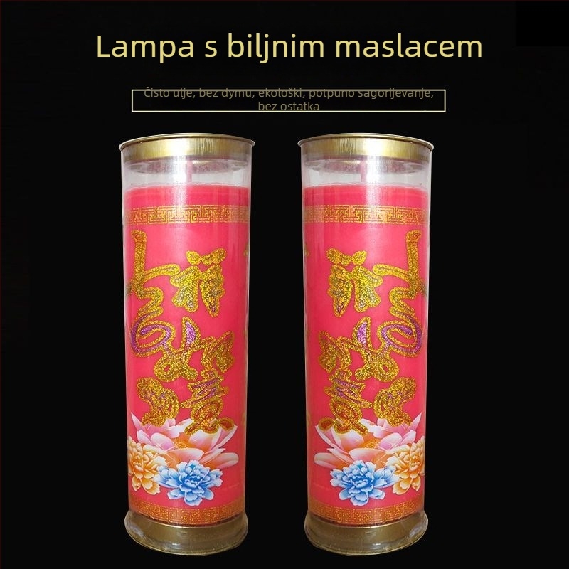 Maslena lampa od biljnog voska, bez dima, vrijeme sagorijevanja 1, 3, 5, 7, 15 ili 30 dana