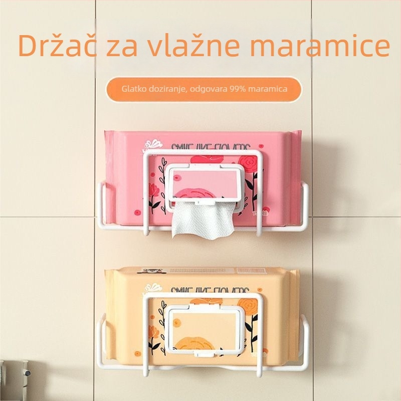 Držač za mokre maramice bez bušenja, za kuhinju i kupaonicu, organizator papirnatih maramica i dječjih maramica