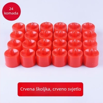 LED električna svijeća s crvenim kućištem i crvenim svjetlom, za vjenčanje, rođendan, zbližavanje i izražavanje ljubavi, romantična rasvjeta, imitacija maslene lampe