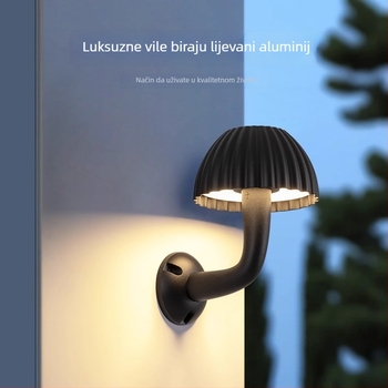 Vanjska stenska svjetiljka za vilu i dvorište, vodootporno vanjsko osvjetljenje, zidni nosač, aluminijsko kućište, IP55, LED 12W, 3000K, 180° snop, moderni minimalistički dizajn