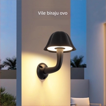 Vanjska stenska svjetiljka za vilu i dvorište, vodootporno vanjsko osvjetljenje, zidni nosač, aluminijsko kućište, IP55, LED 12W, 3000K, 180° snop, moderni minimalistički dizajn