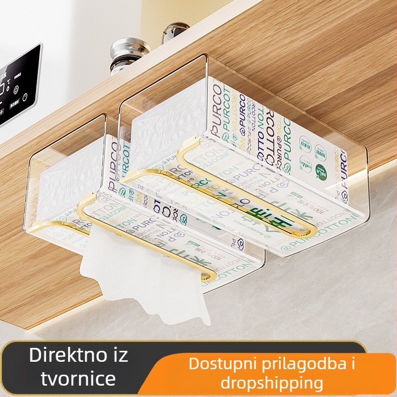 Zidna kutija za papirnate maramice, bez bušenja, elegantan dojam, za maramice za lice u domu, kupaonici i kuhinji.