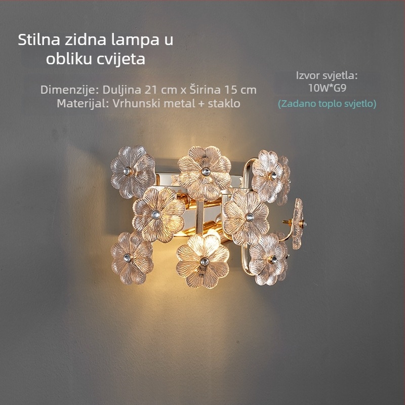 Stenska lampa za spavaću sobu i hodnik, noćna svjetiljka uz krevet, stenska lampa za televizor, unutarnje osvjetljenje u francuskom stilu