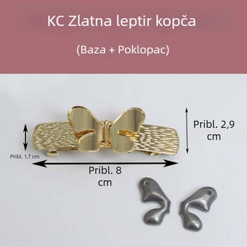 Leptir klips za kosu s bazom za DIY, dizajn lista ginka