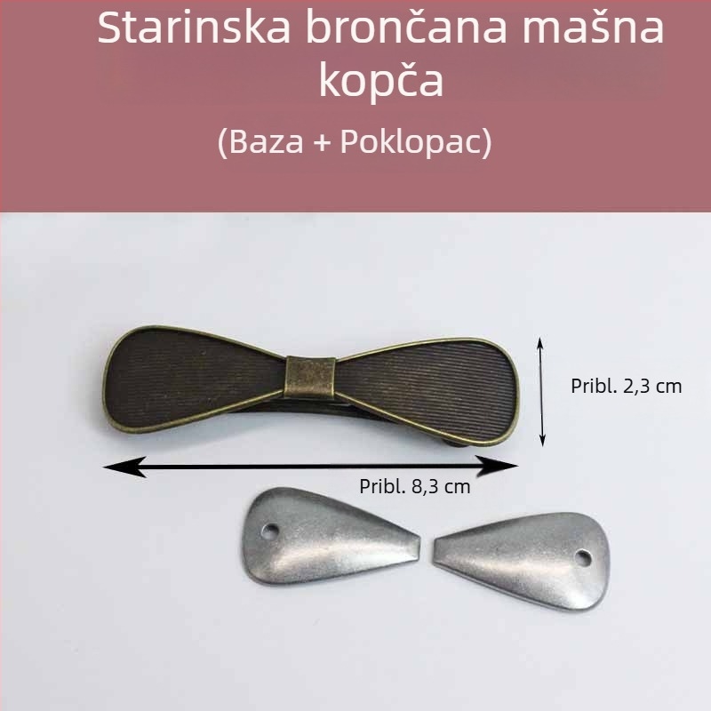 Leptir klips za kosu s bazom za DIY, dizajn lista ginka