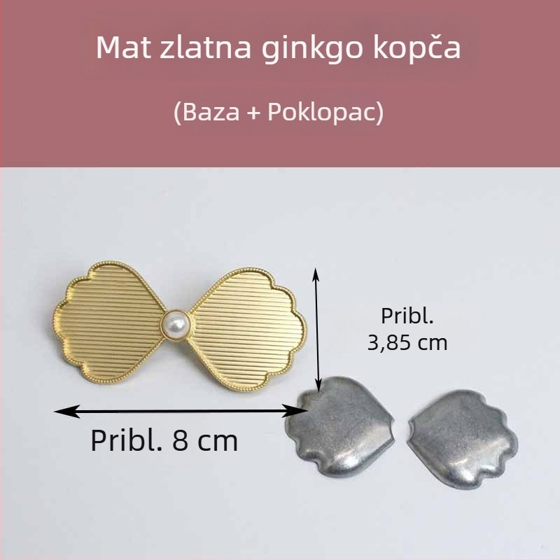 Leptir klips za kosu s bazom za DIY, dizajn lista ginka