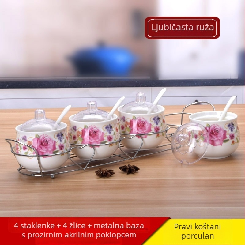 Trodijelni keramički set posuda za začine