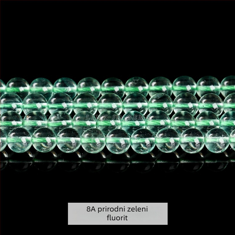 Zeleni fluoritni perle za nakit, DIY nizanje; ljubičaste fluoritne okrugle perle, poluproizvodna serija