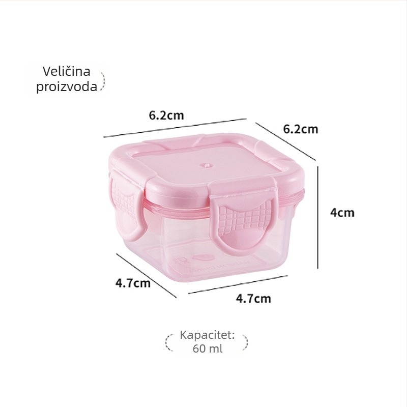 Kutija za čuvanje hrane s hermetičkim zatvaranjem, za bebe i djecu, kapacitet 300 ml, jednoslojni set