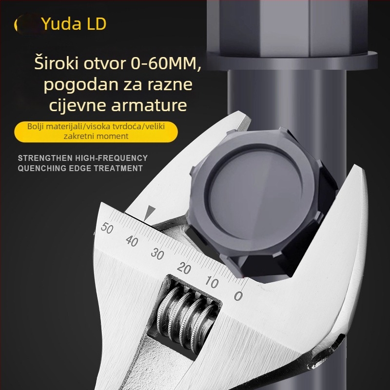 Prilagodljiv ključ s kratkom drškom i velikim otvorom, za male prostore, kupaonica, višenamjenski