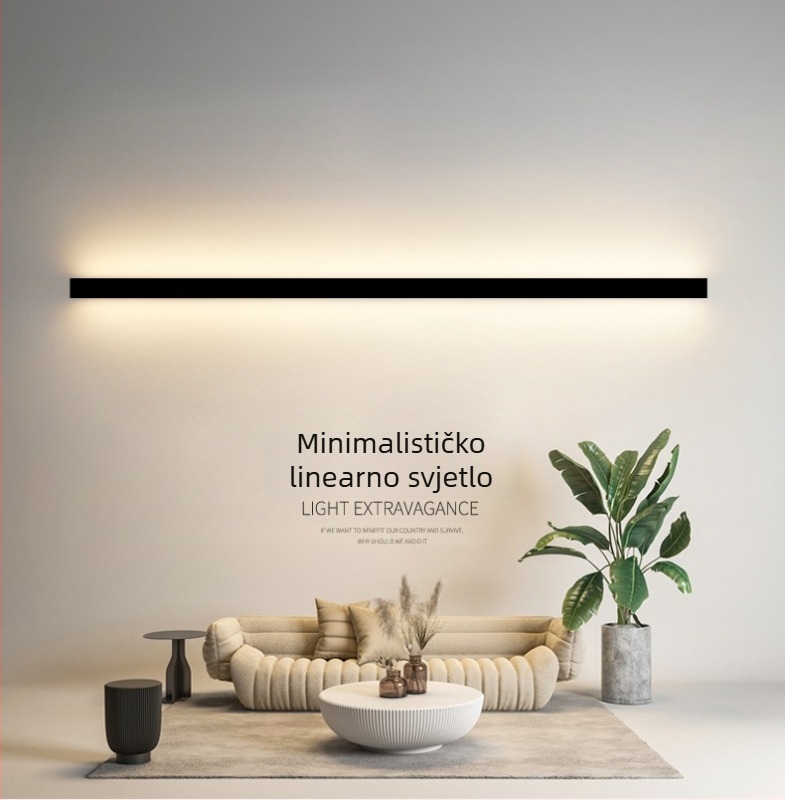 Nordijski minimalistička LED zidna svjetiljka s dugom trakom, za spavaću sobu i dnevni boravak, aluminij, 220V, 26x36 cm