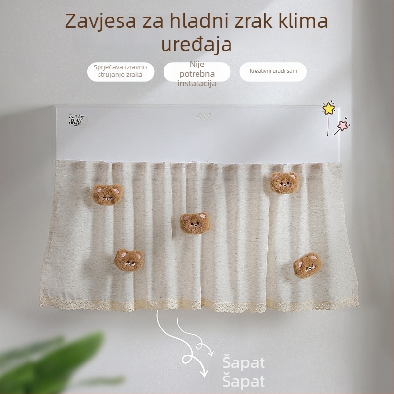 Zavjesa za središnju klimatizaciju, zaštita za bebu, pamuk i lan, bez ugradnje