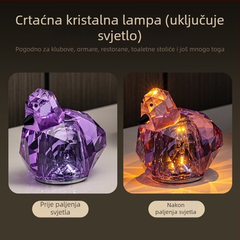 Prijenosna dekorativna stolna lampa s kristalnim sjenilom, noćna svjetiljka u stilu svijeće za atmosferu bara i uz krevet