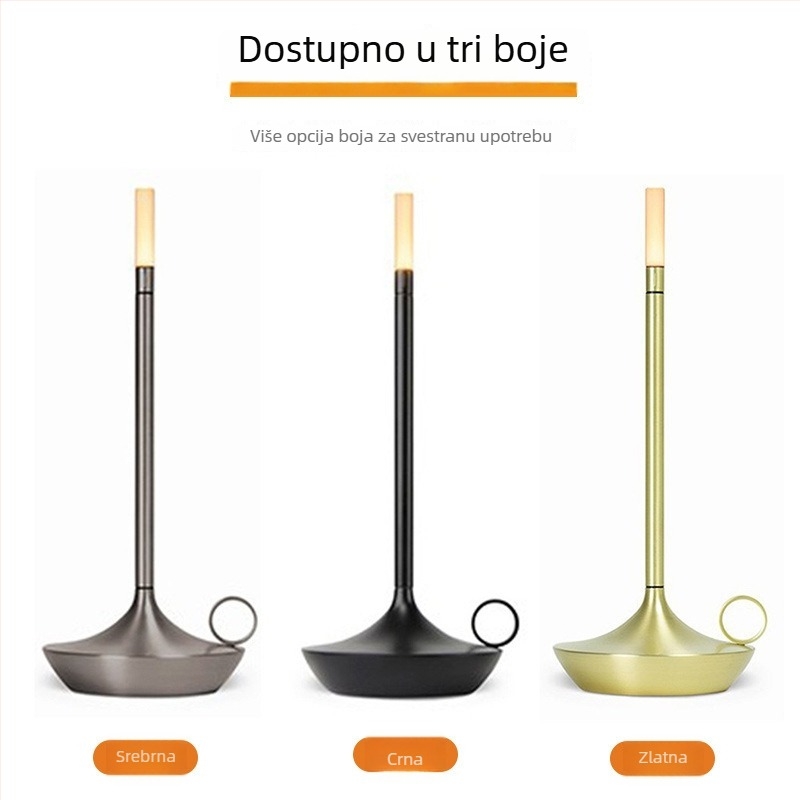Nordijska atmosfera stolna svjetiljka s USB punjenjem, LED dodirna regulacija jačine svjetla, dekor za bar i restoran, noćna lampica