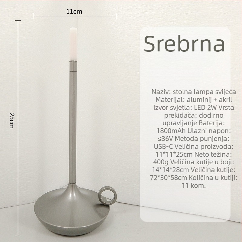 Nordijska atmosfera stolna svjetiljka s USB punjenjem, LED dodirna regulacija jačine svjetla, dekor za bar i restoran, noćna lampica