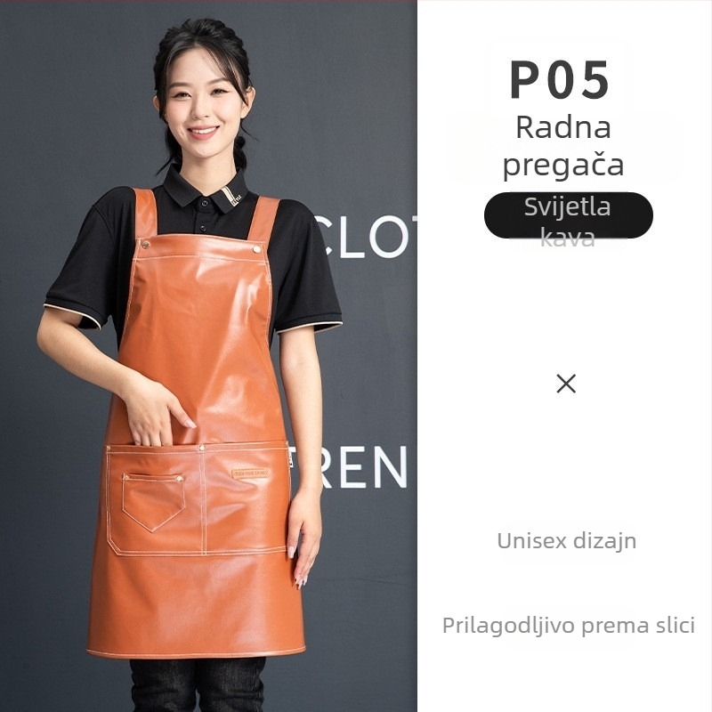 PU mekana kožna pregača s tiskom logotipa, catering, vodootporna i otporna na ulje, za restorane i kuhinje