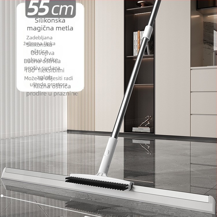 Kombinirani magični alat za čišćenje podova, silikon mop za kupaonicu i WC, uklanjanje dlaka, kućni pomoćnik
