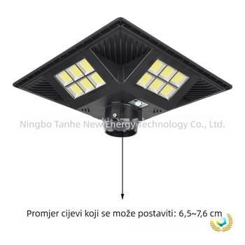 Cvjetnog oblika 4-LED solarno zidno svjetlo, vodootporno za vanjsku upotrebu, rasvjeta za vrt i stazu vile, daljinsko upravljanje