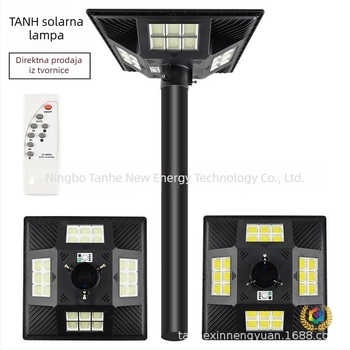 Cvjetnog oblika 4-LED solarno zidno svjetlo, vodootporno za vanjsku upotrebu, rasvjeta za vrt i stazu vile, daljinsko upravljanje