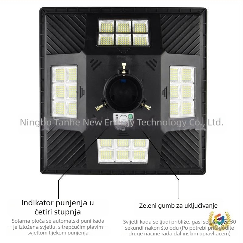 Cvjetnog oblika 4-LED solarno zidno svjetlo, vodootporno za vanjsku upotrebu, rasvjeta za vrt i stazu vile, daljinsko upravljanje