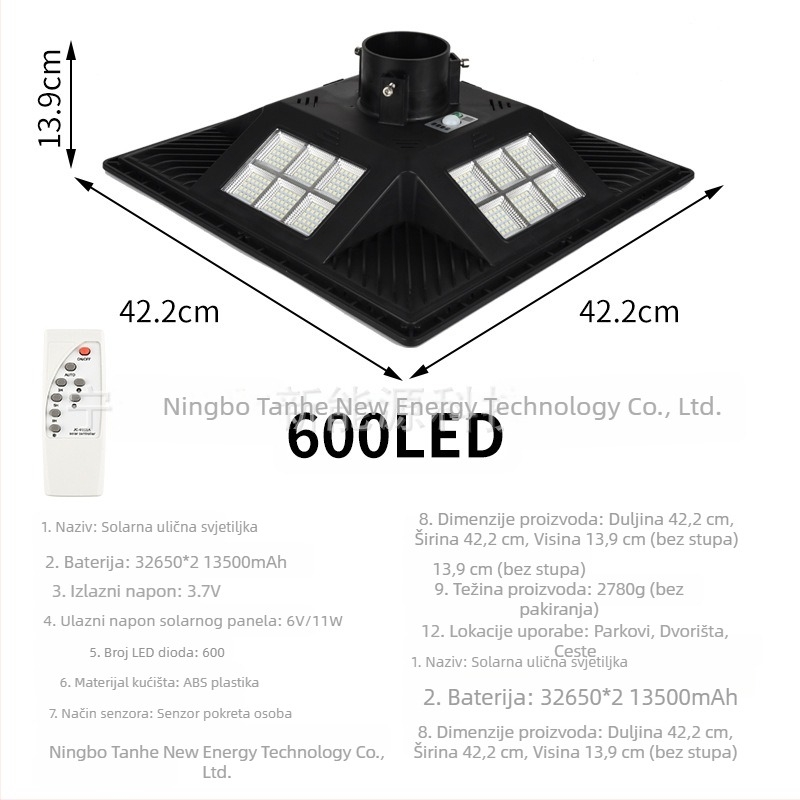 Cvjetnog oblika 4-LED solarno zidno svjetlo, vodootporno za vanjsku upotrebu, rasvjeta za vrt i stazu vile, daljinsko upravljanje