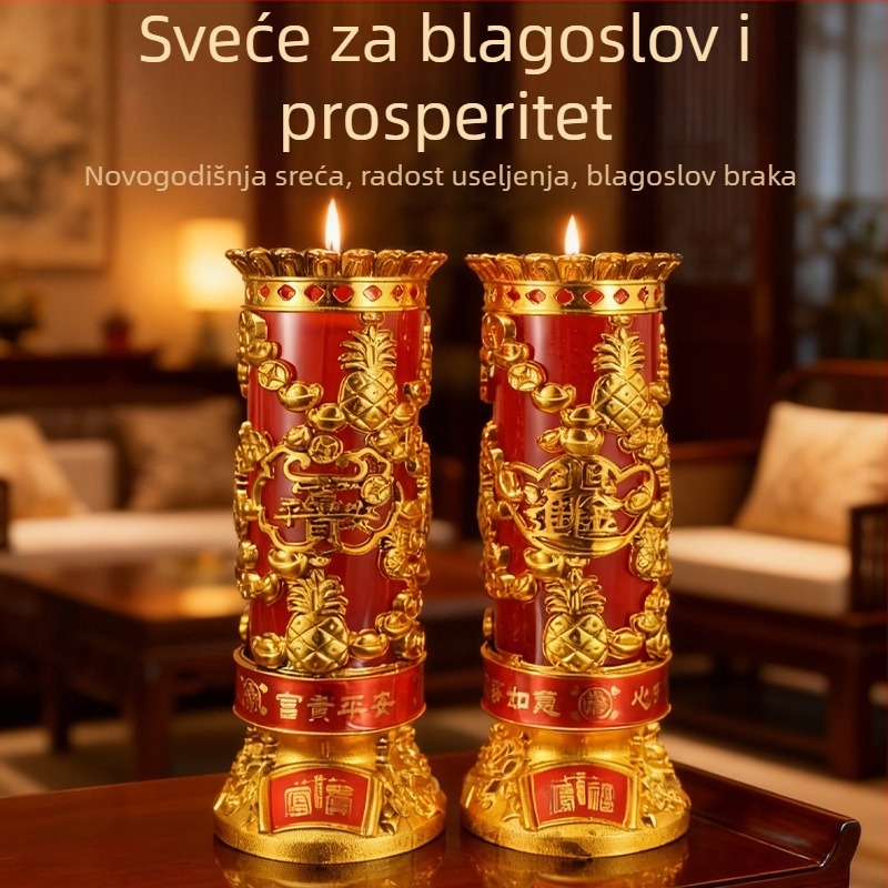 Kristalne svijeće za dom, bezdimne maslane lampe za Buddha ponude, dugotrajne lampe, par za dom i obožavanje Buddhe