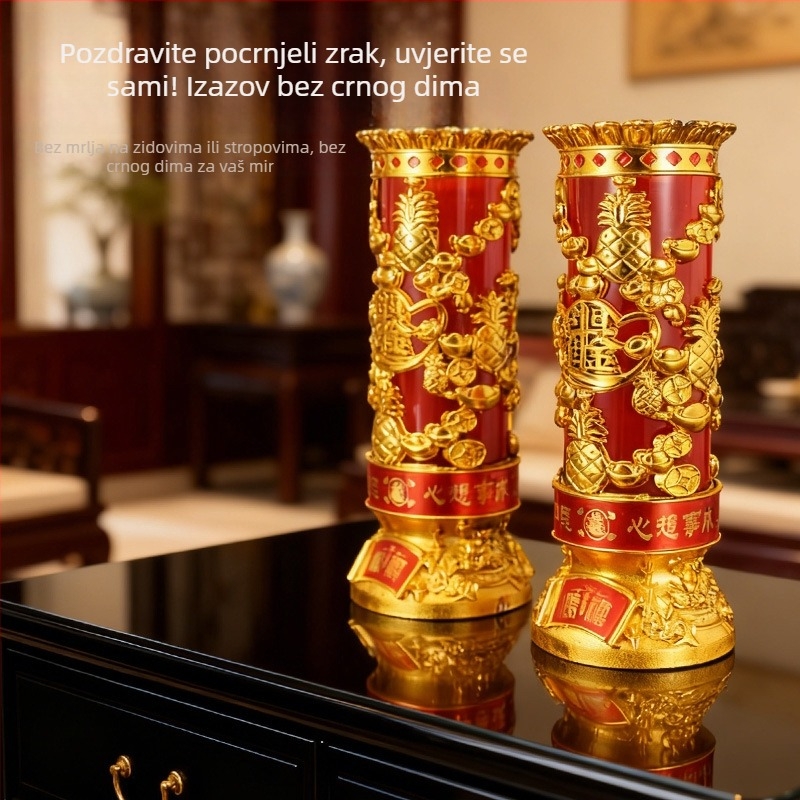 Kristalne svijeće za dom, bezdimne maslane lampe za Buddha ponude, dugotrajne lampe, par za dom i obožavanje Buddhe