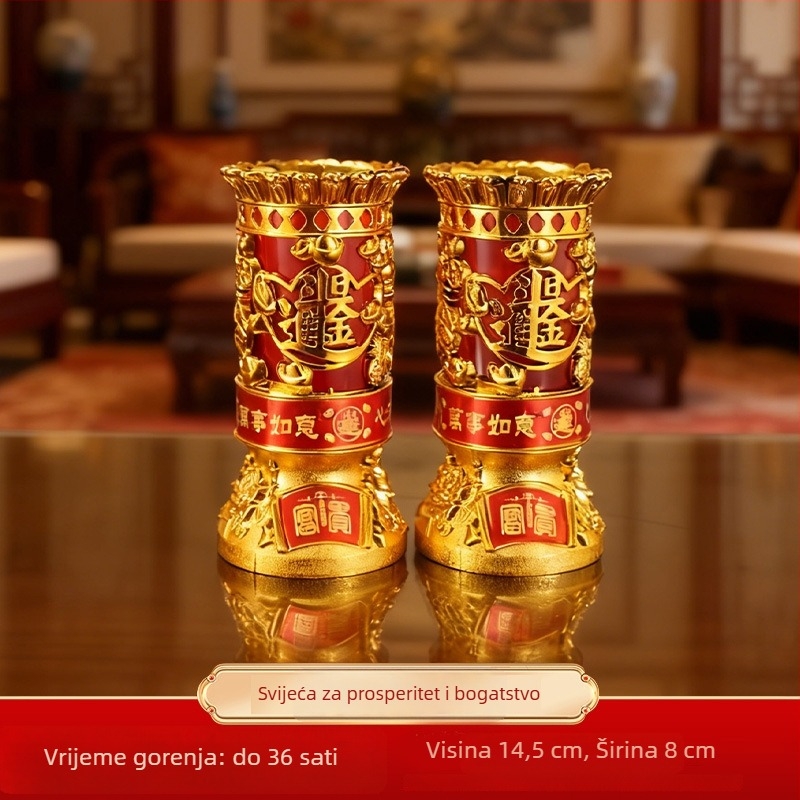 Kristalne svijeće za dom, bezdimne maslane lampe za Buddha ponude, dugotrajne lampe, par za dom i obožavanje Buddhe
